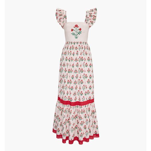 Hill House Dresses & Skirts - Hill House Home Smocked Poppy Block Print Pippa Dress Size S